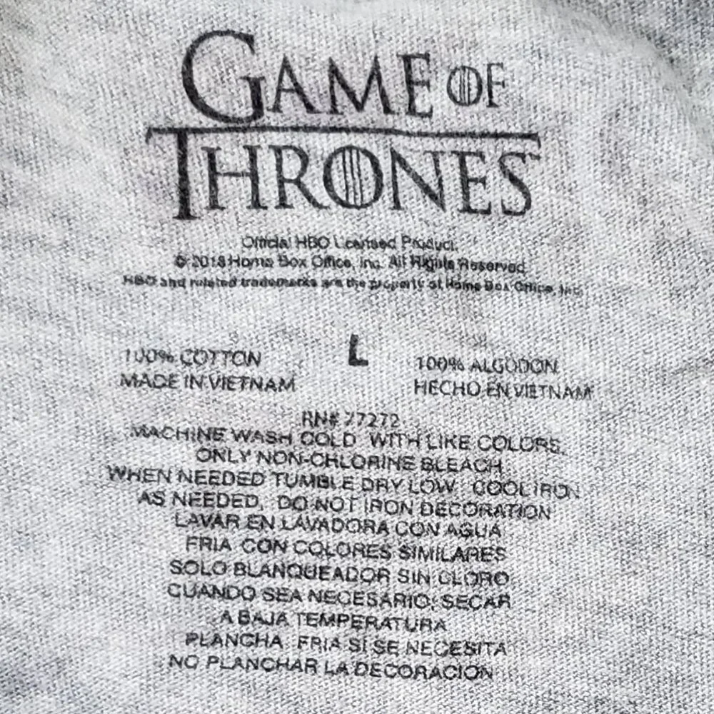 🔥Host Pick🔥3/$20 EUC Game Of Thrones GOT King in the North Wolf Grey L - Picture 4 of 4